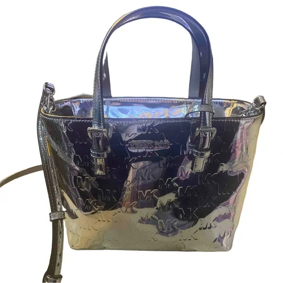 Michael Michael Kors jet Set Silver Tote Bag - Picture 4 of 10